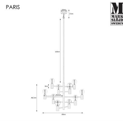 PARIS Lampa wisząca czarna