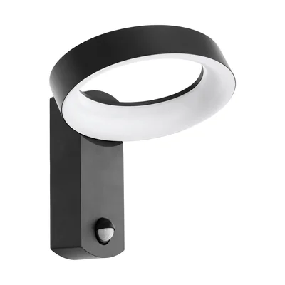 PERNATE Lampa ścienna z czujnikiem ruchu/zmierzchu antracytowa