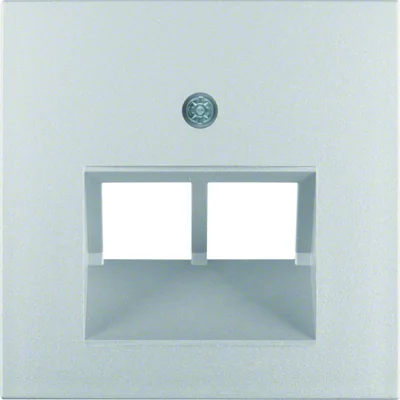 Płytka do gniazda przyłączeniowego UAE podwójnego (telefonicznego,komputerowego) aluminium mat