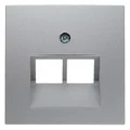 Płytka do gniazda przyłączeniowego UAE podwójnego (telefonicznego,komputerowego) aluminium mat