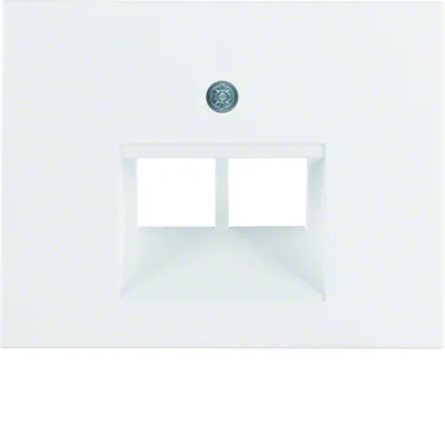 Płytka do gniazda przyłączeniowego UAE podwójnego (telefonicznego,komputerowego) - Biały połysk