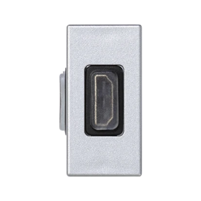 Płytka K45/2 adapter HDMI-HDMI 22, 5x45mm + wkład, aluminium