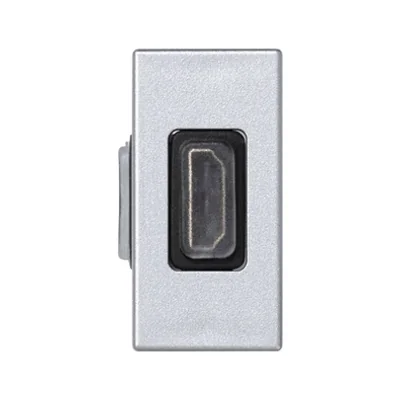 Płytka K45/2 adapter HDMI-HDMI 22, 5x45mm + wkład, aluminium