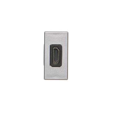 Płytka K45/2 adapter HDMI-HDMI 22, 5x45mm + wkład, aluminium