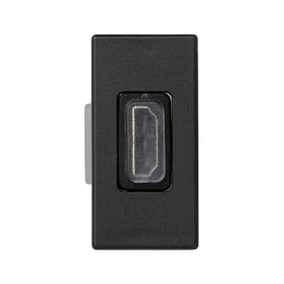 Płytka K45/2 adapter HDMI-HDMI 22, 5x45mm + wkład, szary grafit