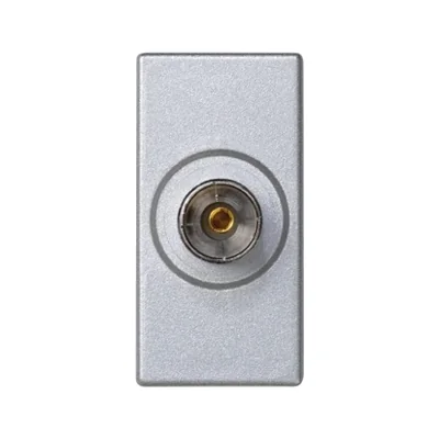 Płytka K45/2 gniazdo TV żeńskie 22,5x45mm + wkład aluminium