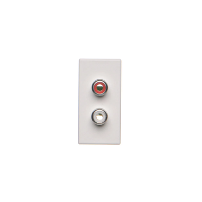 Płytka K45/2 złącz 2x RCA (CINCH) 22,5x45mm + wkłady, zaciski śrubowe