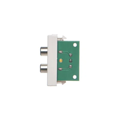 Płytka K45/2 złącz 2x RCA (CINCH) 22,5x45mm + wkłady, zaciski śrubowe