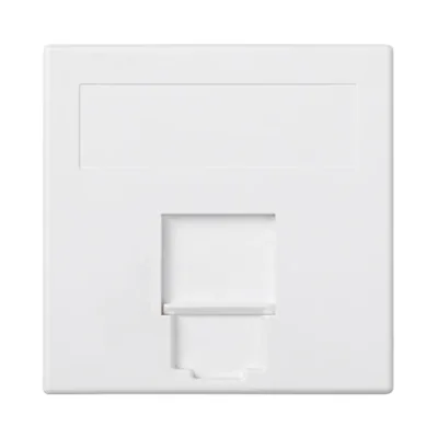 Płytka S500, 1x RJ z osłoną uniwersalna, czysta biel