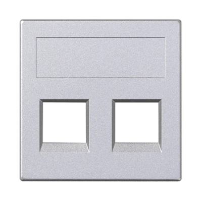 Płytka S500 2x RJ bez osłon NEXANS aluminium