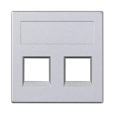 Płytka S500 2x RJ bez osłon NEXANS aluminium