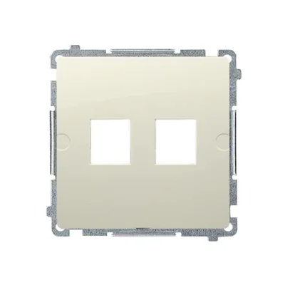 Pokrywa gniazd teleinformatycznych na Keystone płaska podwójna beż