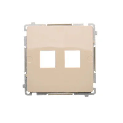 Pokrywa gniazd teleinformatycznych na Keystone płaska podwójna beż