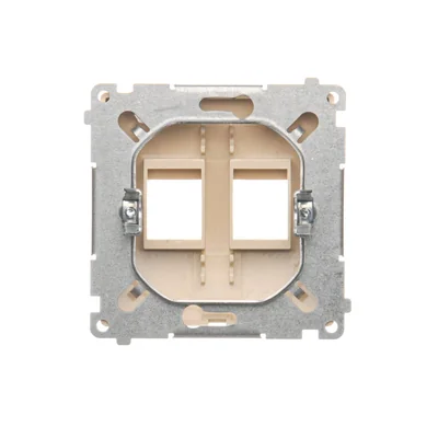 Pokrywa gniazd teleinformatycznych na Keystone płaska podwójna beż