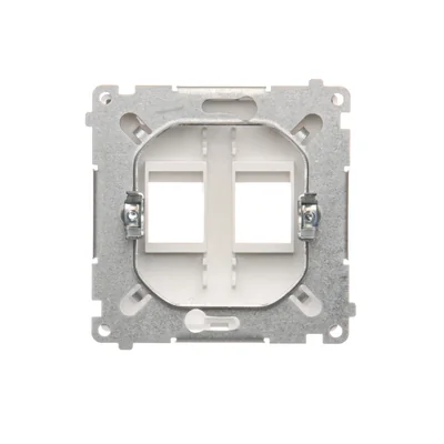 Pokrywa gniazd teleinformatycznych na Keystone płaska podwójna biała