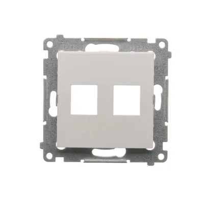 Pokrywa gniazd teleinformatycznych na Keystone płaska podwójna (moduł), biała