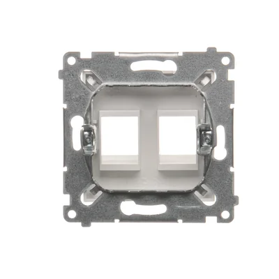 Pokrywa gniazd teleinformatycznych na Keystone płaska podwójna (moduł), biała