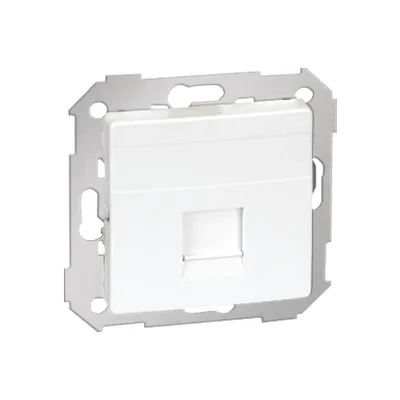Pokrywa gniazda RJ45 1 gniazdo z adapterem i żaluzją biała