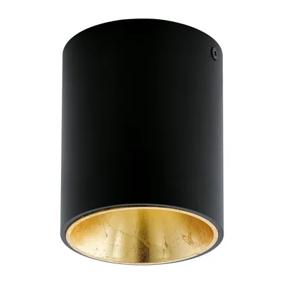 Polasso Lampa sufitowa okrągła czarna złota