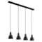PRIDDY Lampa wisząca listwa poczwórna czarna