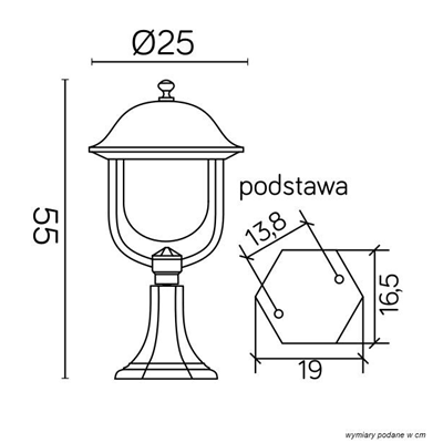 PRINCE Lampa zewnętrzna stojąca 55 cm czarna