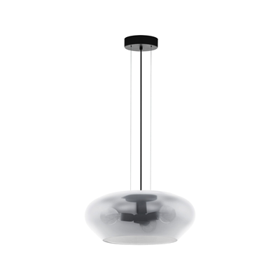 PRIORAT Lampa wisząca 50 cm czarna-transparentna