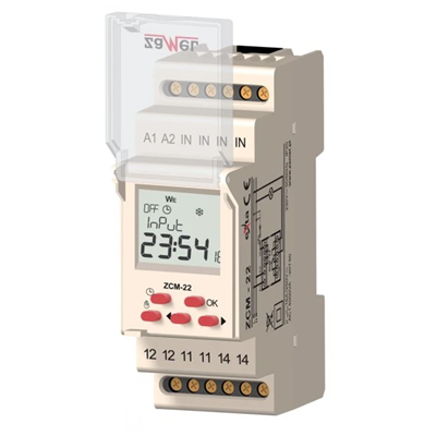Programator czasowy 1-kanałowy tygodniowo-roczny 230V AC TYP: ZCM-22
