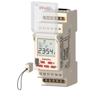 Programator czasowy 1-kanałowy tygodniowo-roczny pamięć zewnętrzna 24-250V AC / 30-300V DC TYP: ZCM-22p/U