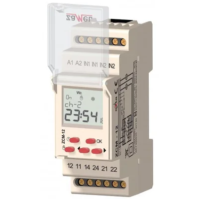 Programator czasowy 2-kanałowy tygodniowy 24-250V AC / 30-300V dc