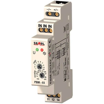 Przekaźnik bistabilny z wyłącznikiem czasowym 24V AC/DC TYP: PBM-03/24V