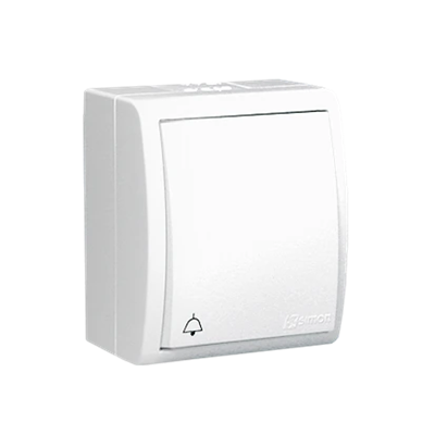 Przycisk dzwonek bryzgoszczelny IP54 10A 250V zaciski śrubowe biały