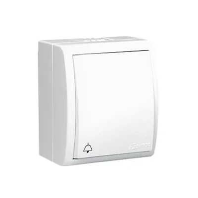 Przycisk dzwonek bryzgoszczelny IP54 10A 250V zaciski śrubowe biały
