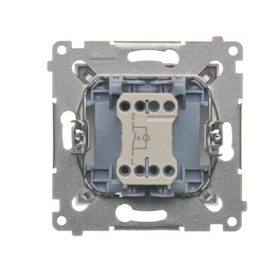 Przycisk "dzwonek" z podświetleniem LED (moduł) 10A 230V szybkozłącza srebrny (metalik)
