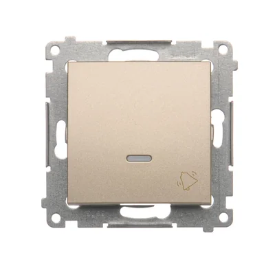 Przycisk "dzwonek" z podświetleniem LED (moduł) 10A 230V szybkozłącza złoty (metalik)