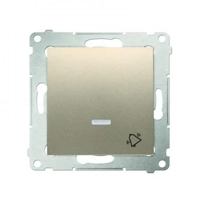 Przycisk "dzwonek" z podświetleniem LED (moduł) 10A 230V szybkozłącza złoty (metalik)