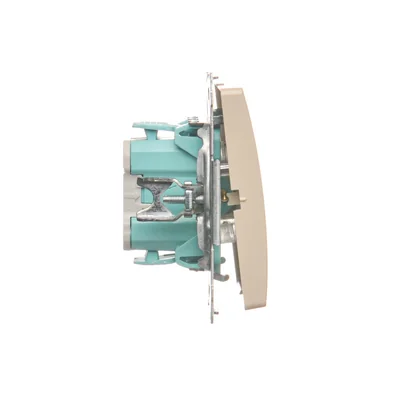 Przycisk dzwonek z podświetleniem (moduł) 10A 250V zaciski śrubowe beż