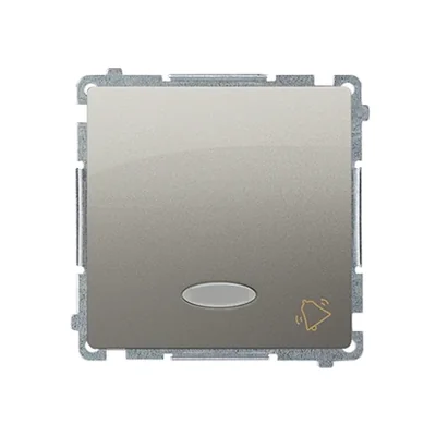 Przycisk "dzwonek" z podświetleniem (moduł) 230V, satyna metalik