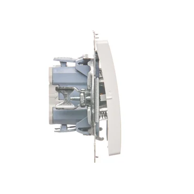 Przycisk podwójny zwierny dwuobwodowy: 2 wejścia 2 wyjścia (moduł) 16A 250V zaciski śrubowe biały