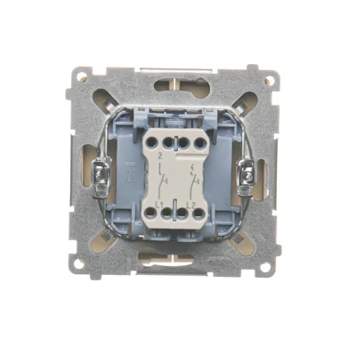 Przycisk podwójny zwierny dwuobwodowy: 2 wejścia, 2 wyjścia (moduł) 230V, beżowy