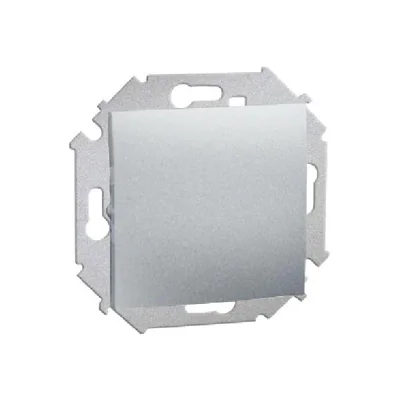 Przycisk pojedynczy zwierny bez piktogramu (moduł), 10A, 230V, zaciski śrubowe, aluminium (metalik)