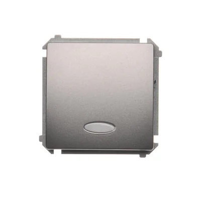 Przycisk pojedynczy zwierny bez piktogramu z podświetleniem (moduł) 230V, inox metalik