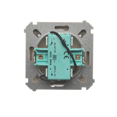 Przycisk pojedynczy zwierny bez piktogramu z podświetleniem (moduł) 230V, inox metalik