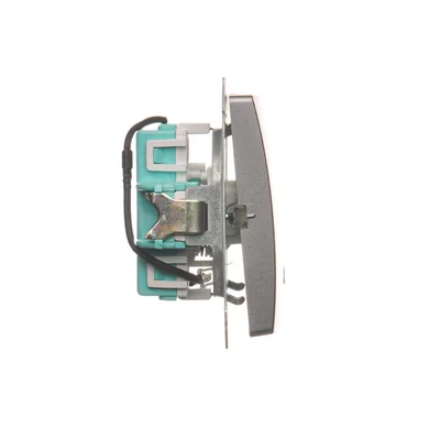 Przycisk pojedynczy zwierny bez piktogramu z podświetleniem (moduł) 230V, inox metalik