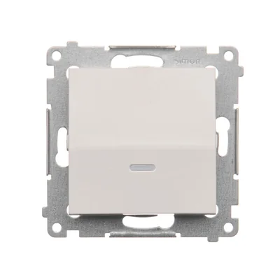 Przycisk pojedynczy zwierny z podświetleniem LED bez piktogramu (moduł) 16A 230V zaciski śrubowe biały