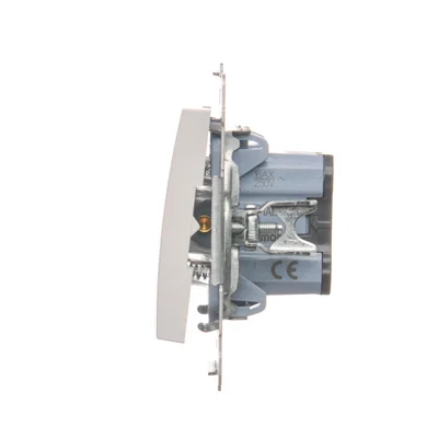 Przycisk pojedynczy zwierny z podświetleniem LED bez piktogramu (moduł) 16A 230V zaciski śrubowe biały