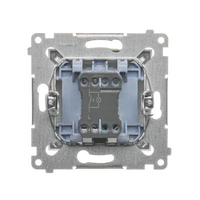 Przycisk pojedynczy zwierny z podświetleniem LED bez piktogramu (moduł) 16A 250V zaciski śrubowe srebrny (metalik)