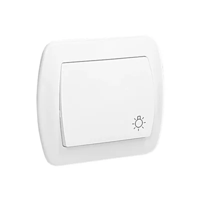 Przycisk światło 10A 250V zaciski śrubowe biały