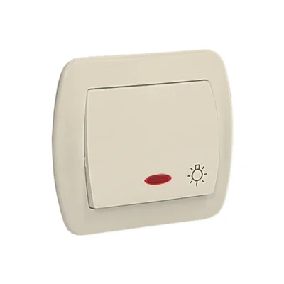 Przycisk "światło" z podświetleniem 230V, beżowy