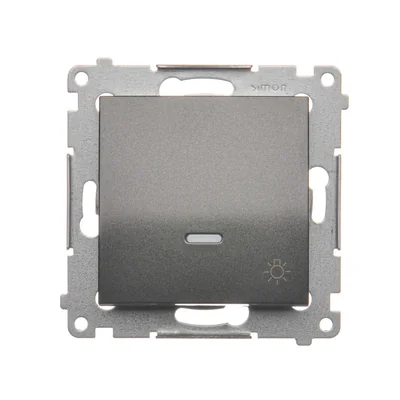 Przycisk "światło" z podświetleniem LED (moduł) 10A 230V szybkozłącza antracyt (metalik)