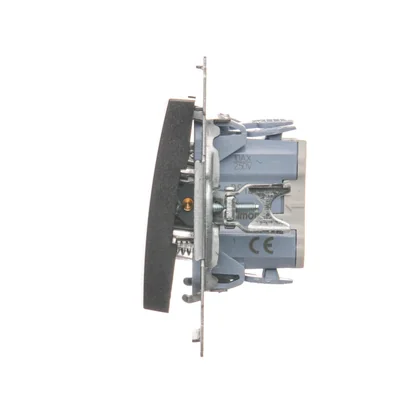 Przycisk "światło" z podświetleniem LED (moduł) 10A 230V szybkozłącza antracyt (metalik)